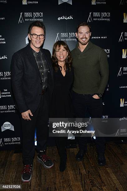 Tim Daly, Robin Bronk and Kellan Lutz attends The Creative Coalition's Spotlight Initiative Gala At Nikki Beach At Riverhorse On Main - 2015 Park...