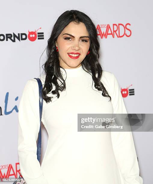 Adult film actress/model Valentina Nappi arrives at the 2015 Adult Video News Awards at the Hard Rock Hotel & Casino on January 24, 2015 in Las...
