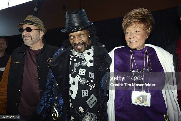 Members of Sly and the Family Stone Greg Errico, Sly Stone, and Cynthia Robinson attend "Love City" A Convention Celebrating Sly & The Family Stone...