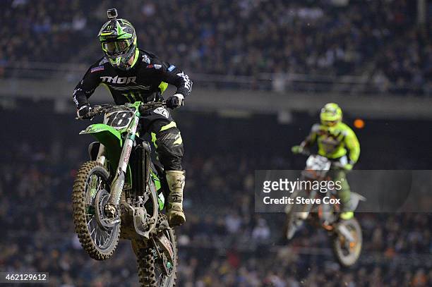 Monster Energy Kawasaki's Davi Millsaps is struggling with a mystery illness but finished a solid seventh at the Monster Energy Supercross at O.Co...