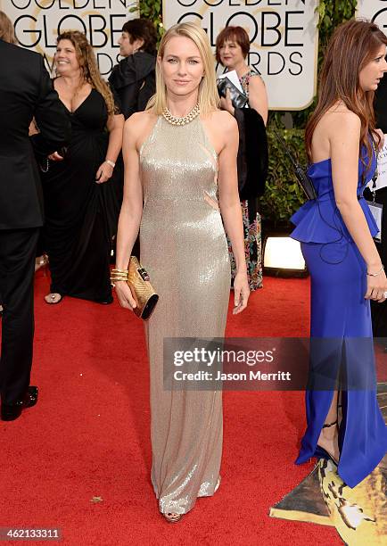 Actress Naomi Watts attends the 71st Annual Golden Globe Awards held at The Beverly Hilton Hotel on January 12, 2014 in Beverly Hills, California.