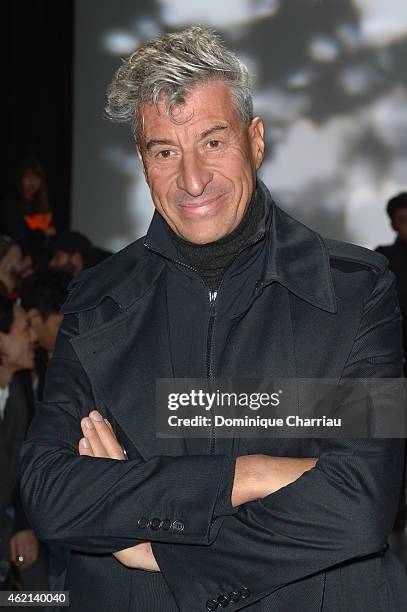 Artist Maurizio Cattelan attends the Y-3 Menswear Fall/Winter 2015-2016 Show as part of Paris Fashion Week on January 25, 2015 in Paris, France.