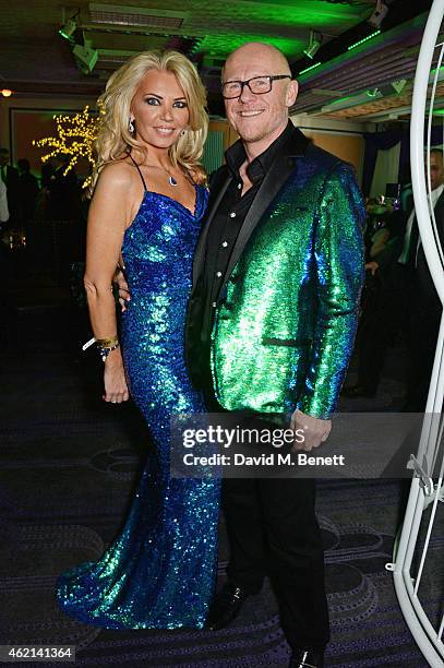 Claire Caudwell and John Caudwell attend Lisa Tchenguiz's 50th birthday party at the Troxy on January 24, 2015 in London, England.