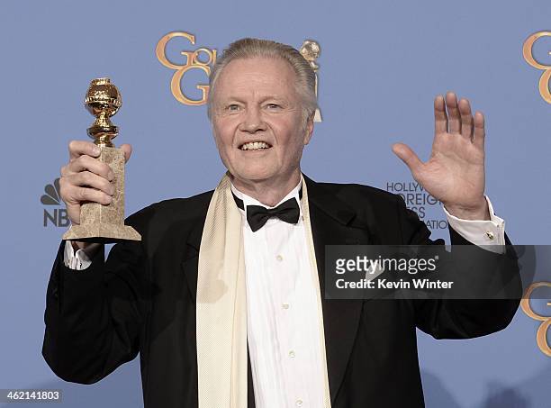 Actor Jon Voight, winner of Best Supporting Actor in a Series, Miniseries, or Television Film for 'Ray Donovan,' poses in the press room during the...