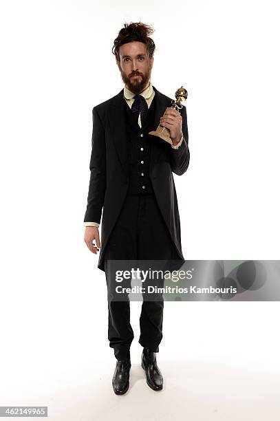 Musician Alex Ebert, winner of Best Original Score for 'All is Lost,' poses for a portrait during the 71st Annual Golden Globe Awards held at The...
