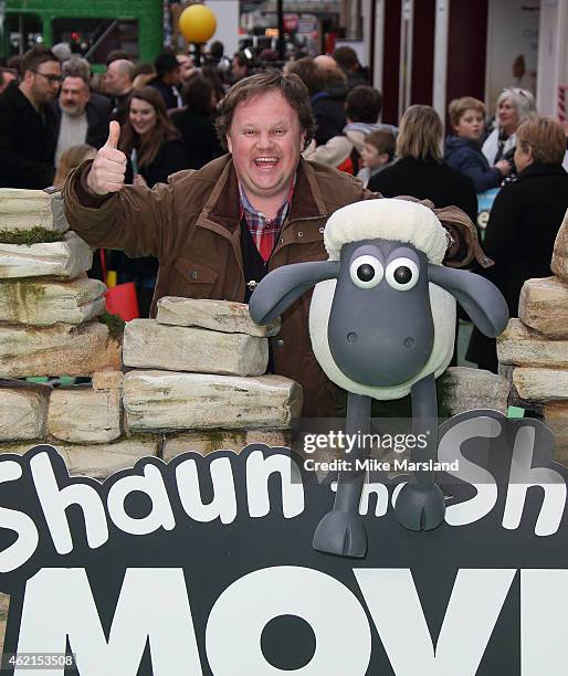 Justin Fletcher attends the European premiere of "Shaun The Sheep Movie" at Vue Leicester Square on January 25, 2015 in London, England.