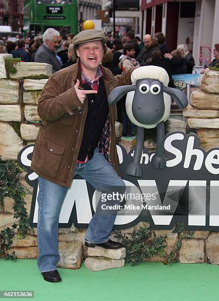 Justin Fletcher attends the European premiere of "Shaun The Sheep Movie" at Vue Leicester Square on January 25, 2015 in London, England.