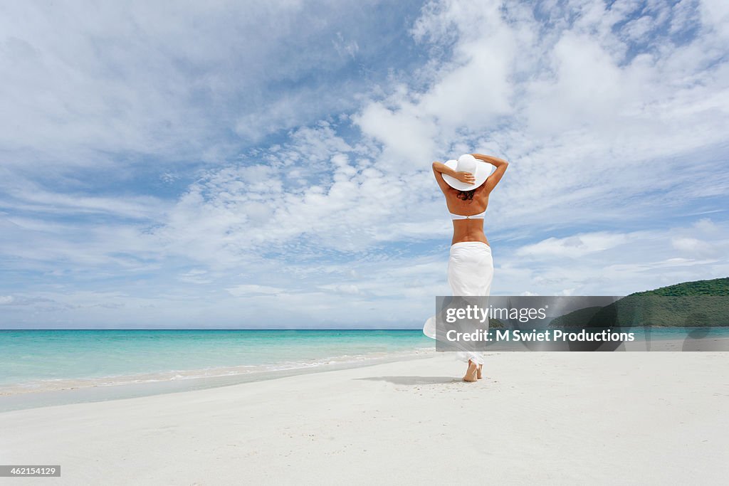 Elegant beach walk