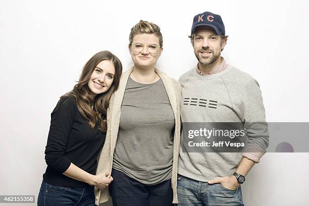 Actor Alison Brie, director/writer Leslye Headland and actor Jason Sudeikis of "Sleeping with Other People" pose for a portrait at the Village at the...