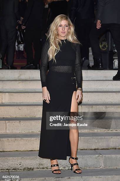 Ellie Goulding arrives at Versace Fashion Show during Paris Fashion Week : Haute Couture S/S 2015 on January 25, 2015 in Paris, France.