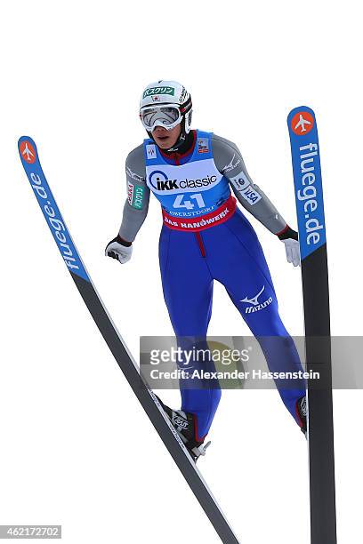 Kaori Iwabuchi of Japan competes during day two of the Women Ski Jumping World Cup event at Schattenberg-Schanze Erdinger Arena on January 25, 2015...