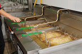 Deep fryers with boiling oil