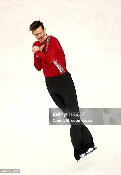 Jeremy Abbott competes in the Men's Free Skate Program Competition during day 4 of the 2015 Prudential U.S. Figure Skating Championships at...