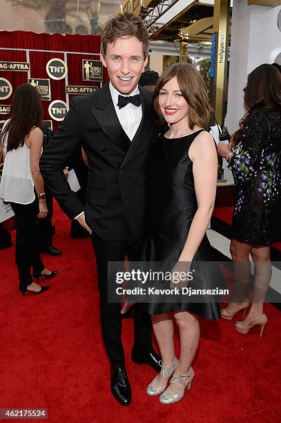 Actors Eddie Redmayne and Kelly Macdonald attend the 21st Annual Screen Actors Guild Awards at The Shrine Auditorium on January 25, 2015 in Los...