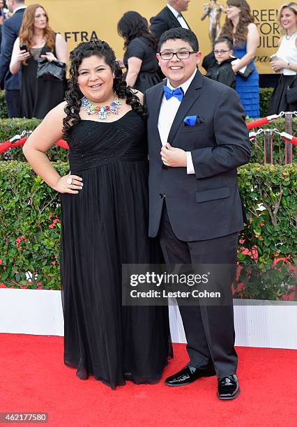 Actors Raini Rodriguez and Rico Rodriguez attend the 21st Annual Screen Actors Guild Awards at The Shrine Auditorium on January 25, 2015 in Los...