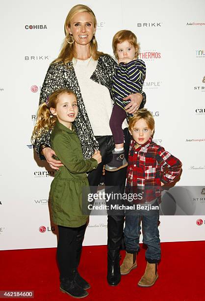 Producer Jennifer Newsom and daughters Montana Newsom, Brooklyn Newsom and son Hunter Newsom attend St. Regis & Rand Luxury Host Film Reception For...