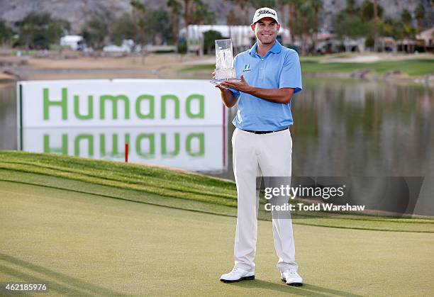 Bill Haas of the United States poses with the trophy after winning the final round of the Humana Challenge in partnership with The Clinton Foundation...