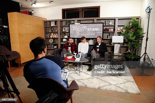 Actors Ryan Reynolds, Analeigh Tipton, and Ben Mendelsohn speak at The Variety Studio At Sundance Presented By Dockers on January 25, 2015 in Park...