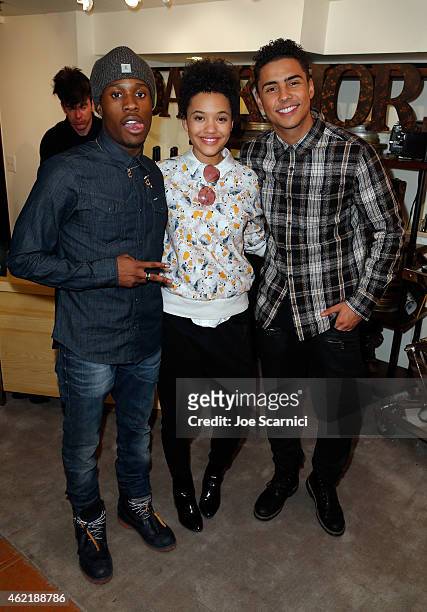 Actors Shameik Moore, Kiersey Clemons, and Quincy Brown attend The Variety Studio At Sundance Presented By Dockers on January 25, 2015 in Park City,...
