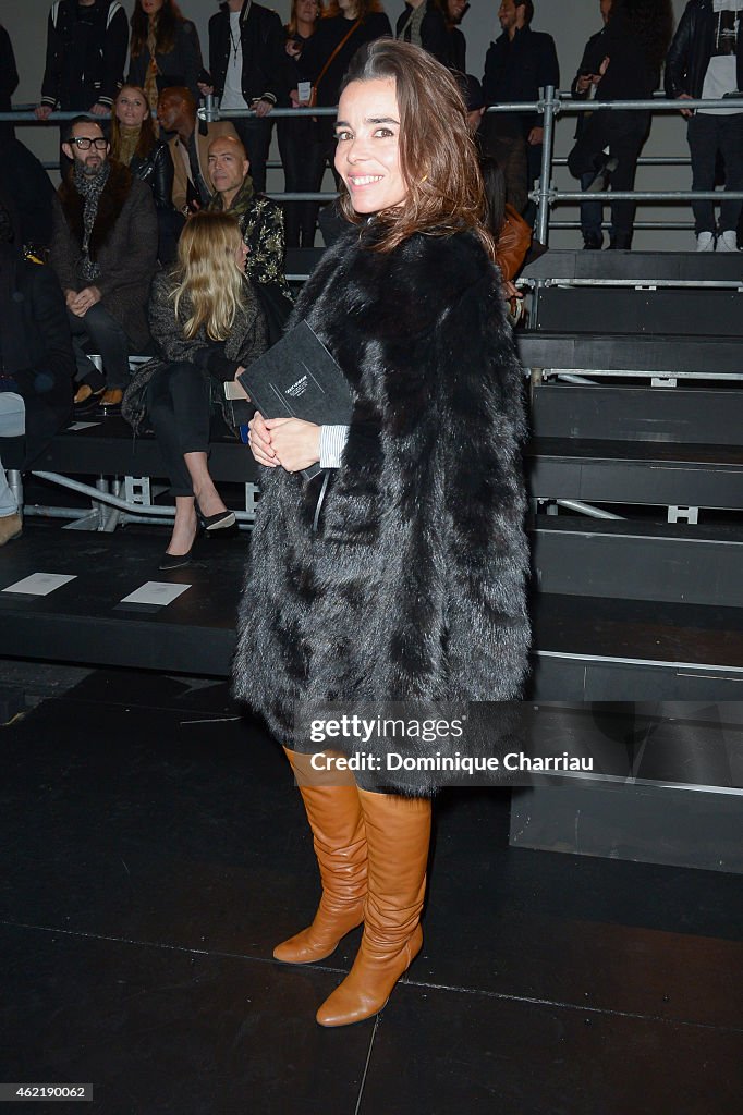 Saint Laurent : Front Row   - Paris Fashion Week - Menswear F/W 2015-2016