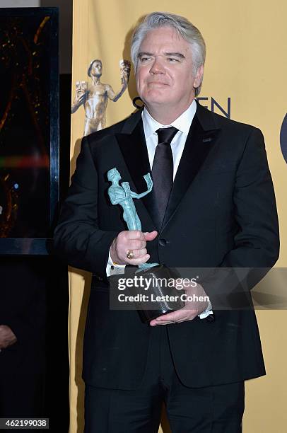 Actor Michael Harney poses in the press room at the 21st Annual Screen Actors Guild Awards at The Shrine Auditorium on January 25, 2015 in Los...