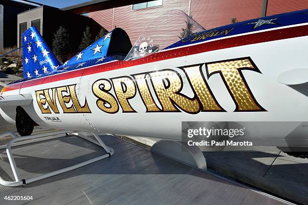 Scott Truax and the "Evel Spirit" attends the premiere screening of "Being Evel" during the 2015 Sundance Film Festival on January 25, 2015 in Park...