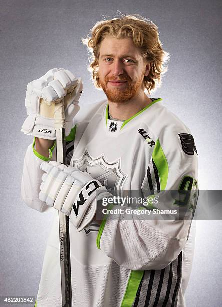 Jakub Voracek of the Philadelphia Flyers and Team Toews poses for a portrait prior to the 2015 Honda NHL All-Star Game at Nationwide Arena on January...