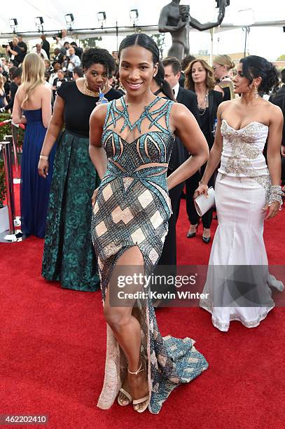 Actress Vicky Jeudy attends TNT's 21st Annual Screen Actors Guild Awards at The Shrine Auditorium on January 25, 2015 in Los Angeles, California....