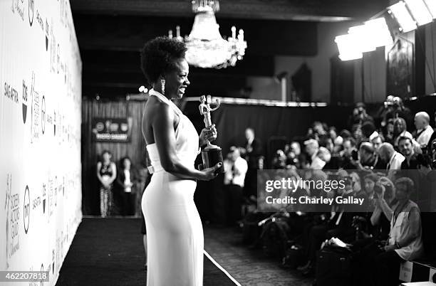 Actress Viola Davis attends TNT's 21st Annual Screen Actors Guild Awards at The Shrine Auditorium on January 25, 2015 in Los Angeles, California....