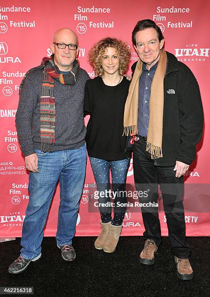 Director Alex Gibney, SVP at HBO Documentary Film Sara Bernstein and author/producer Lawrence Wright attend "Going Clear: Scientology, Hollywood, And...