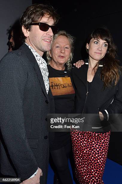 Thomas Dutronc, Agnes B. And singer Phoebe Killdeer attend the Agnes B. Menswear Fall/Winter 2015-2016 show as part of Paris Fashion Week on January...