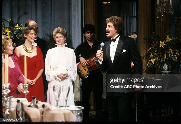 Engelbert Humperdinck Guest-Starring - Shoot Date: November 23, 1983. L-R: TERI KEANE;PATRICIA KALEMBER;MARILYN MCINTYRE;EXTRA;ENGELBERT HUMPERDINCK