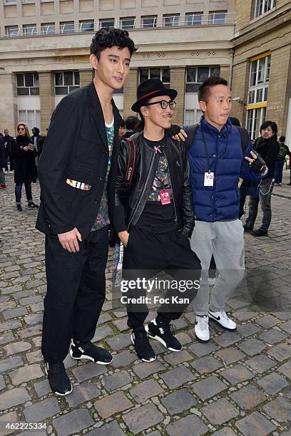 Actor Yu Xiao Tong attends the Y-3 Menswear Fall/Winter 2015-2016 show as part of Paris Fashion Week on January 25, 2015 in Paris, France.