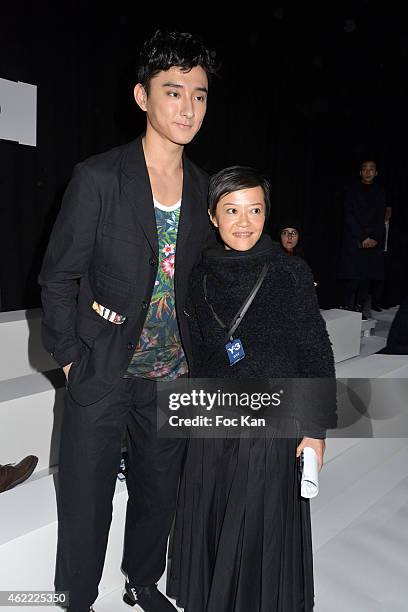 Actor Yu Xiao Tong attends the Y-3 Menswear Fall/Winter 2015-2016 show as part of Paris Fashion Week on January 25, 2015 in Paris, France.