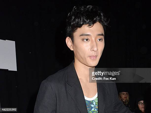 Actor Yu Xiao Tong attends the Y-3 Menswear Fall/Winter 2015-2016 show as part of Paris Fashion Week on January 25, 2015 in Paris, France.