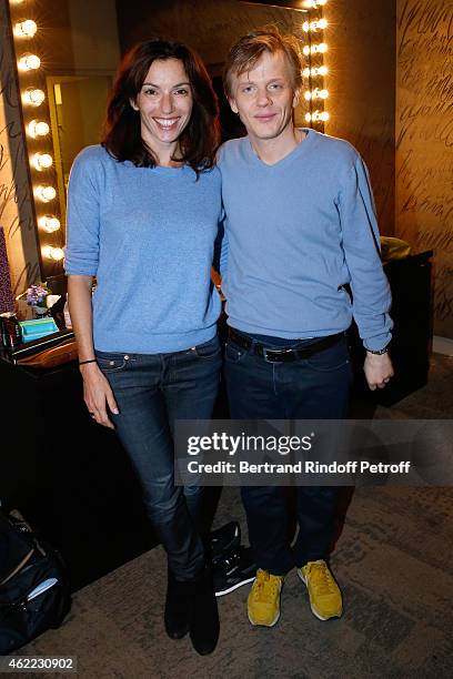 Actress Aure Atika and Humorist Alex Lutz attend Alex Lutz One man Show at L'Olympia on January 24, 2015 in Paris, France.