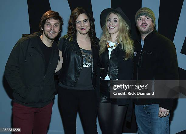 Singers/Songwriters Charlie Worsham, Angaleena Presley and Wade Bowen attend Nashville Sunday Night featuring Angaleena Presley at 3rd & Lindsley on...