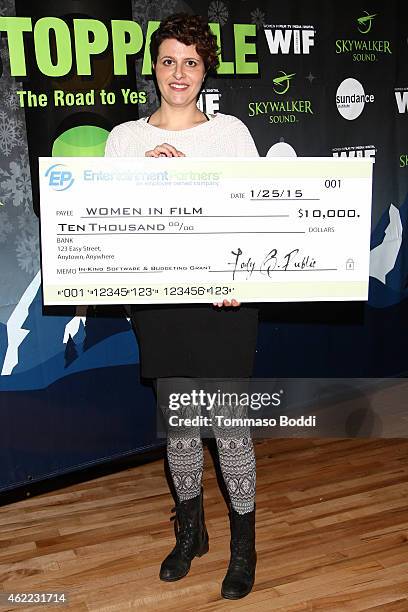 CalmDown Productions grant winner Stella Kyriakopoulos attends the Women In Film Presents Ninth Annual Sundance Filmmakers Panel Presented By...