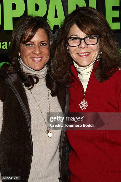 President of WIF Cathy Schulman and Dr. Stacy L. Smith attend the Women In Film Presents Ninth Annual Sundance Filmmakers Panel Presented By...