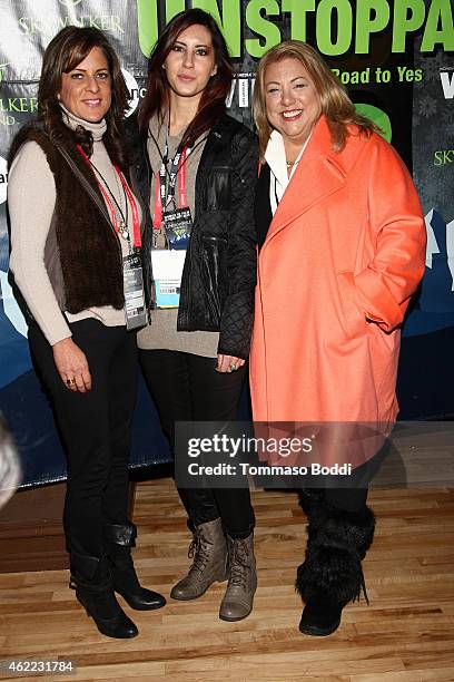 President of WIF Cathy Schulman, Director/Producer Erika Cohn and Chair of the WIF in Park City program Lucy Webb attend the Women In Film Presents...