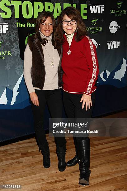 President of WIF Cathy Schulman and Dr. Stacy L. Smith attend the Women In Film Presents Ninth Annual Sundance Filmmakers Panel Presented By...