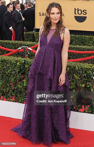 Actress Keira Knightley arrives at the 21st Annual Screen Actors Guild Awards at The Shrine Auditorium on January 25, 2015 in Los Angeles, California.