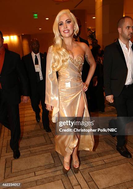 71st ANNUAL GOLDEN GLOBE AWARDS -- Pictured: Singer Lady Gaga attends Universal, NBC, Focus Features, E! Sponsored by Chrysler Viewing and After...