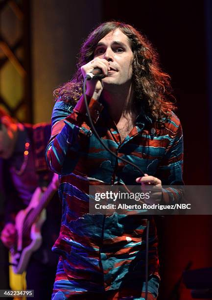 71st ANNUAL GOLDEN GLOBE AWARDS -- Pictured: Musician Sam Martin of Youngblood Hawke performs Universal, NBC, Focus Features, E! Sponsored by...