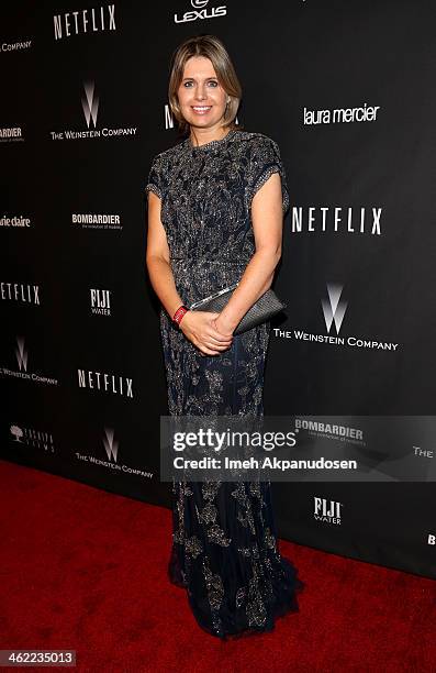 Fashion designer Jenny Packham attends The Weinstein Company & Netflix's 2014 Golden Globes After Party presented by Bombardier, FIJI Water, Lexus,...