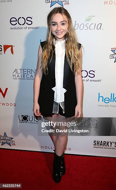 Actress Sabrina Carpenter attends Paris Berelc's "Sweet Sixteen" birthday party at The Loft and Rooftop Wet Deck at W Hollywood on January 25, 2015...