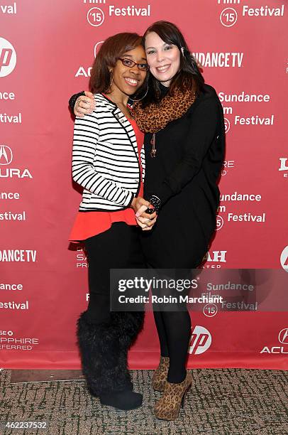 Robin Torns and Marie Miller attend "Dreamcatcher" Premiere during the 2015 Sundance Film Festival at the Yarrow Hotel Theater on January 25, 2015 in...