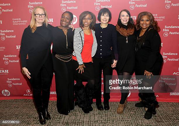 Lisa Stevens, Stephanie Daniels-Wilson, Robin Torns, Kim Longinotto, Marie Miller and Brenda Myers-Powell attend "Dreamcatcher" Premiere during the...