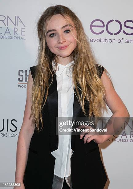 Actress/singer Sabrina Carpenter attends Paris Berelc "Sweet Sixteen" birthday party at The Loft and Rooftop Wet Deck at W Hollywood on January 25,...