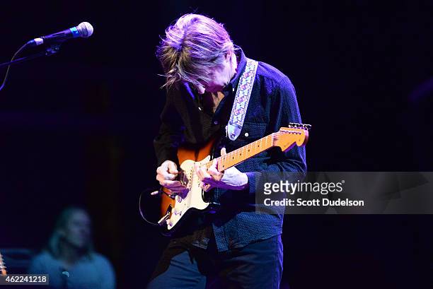 Guitarist Eric Johnson performs on stage at The Canyon Club on January 25, 2015 in Agoura Hills, California.